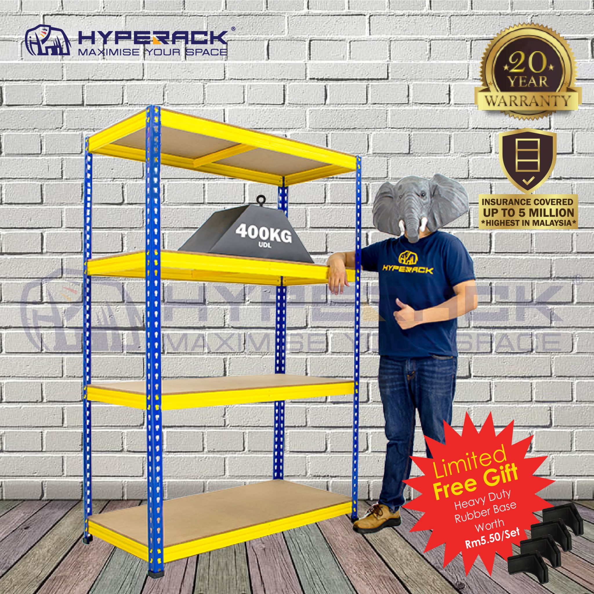 Boltless Rack 216cm Heights x 4 Levels Hyperack Malaysia’s