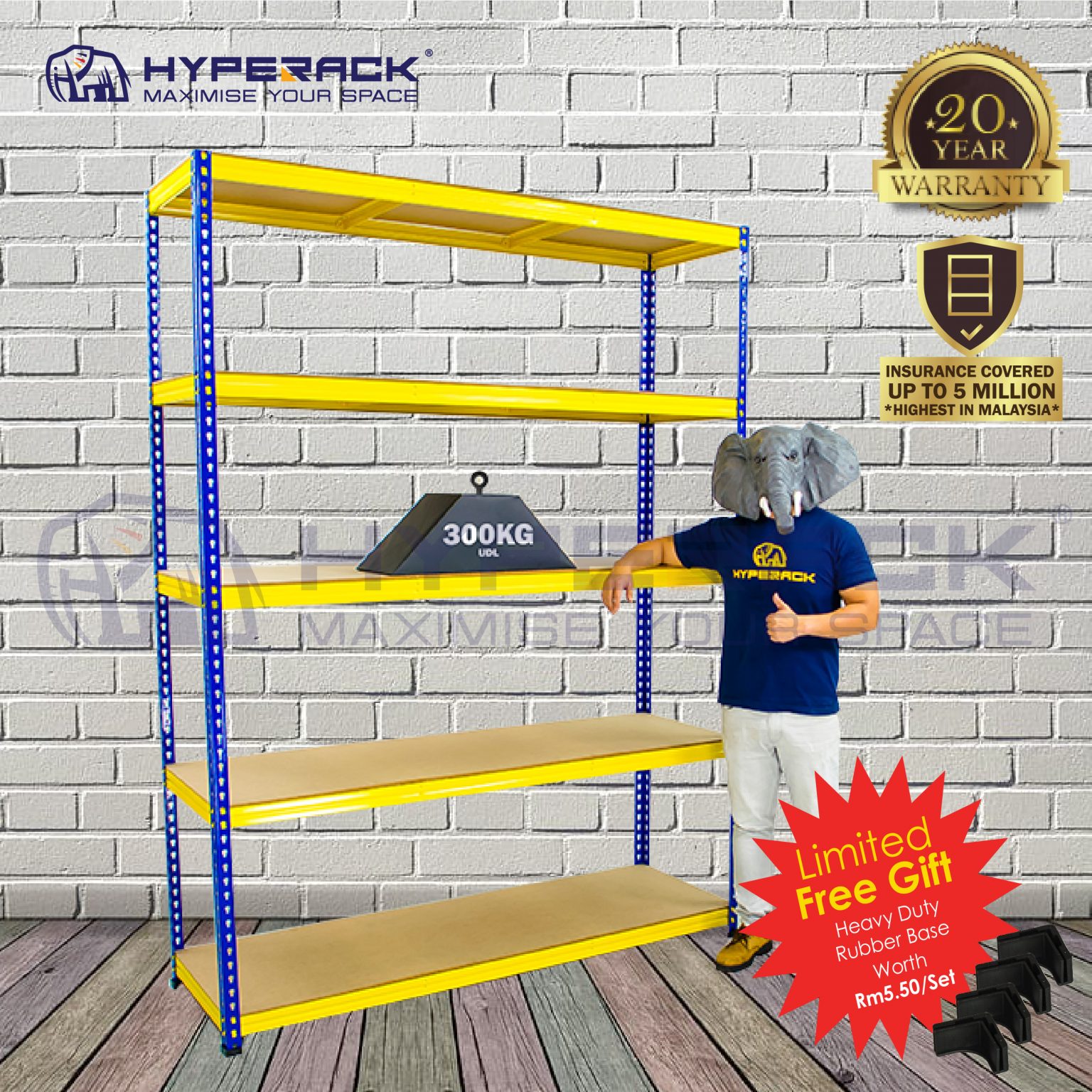 216cm(H) x 60cm(D) x 150cm(L) Hyperack Malaysia’s Boltless Rack