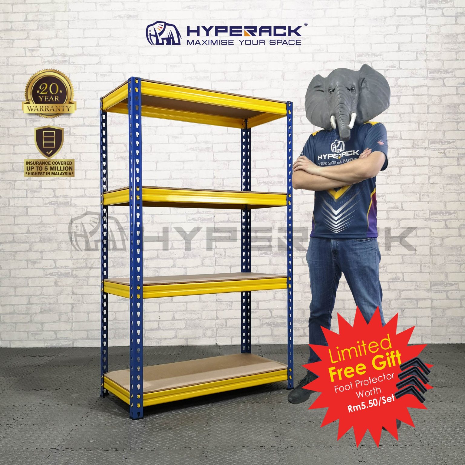 Boltless Rack 152cm Heights x 4 Levels Hyperack Malaysia’s