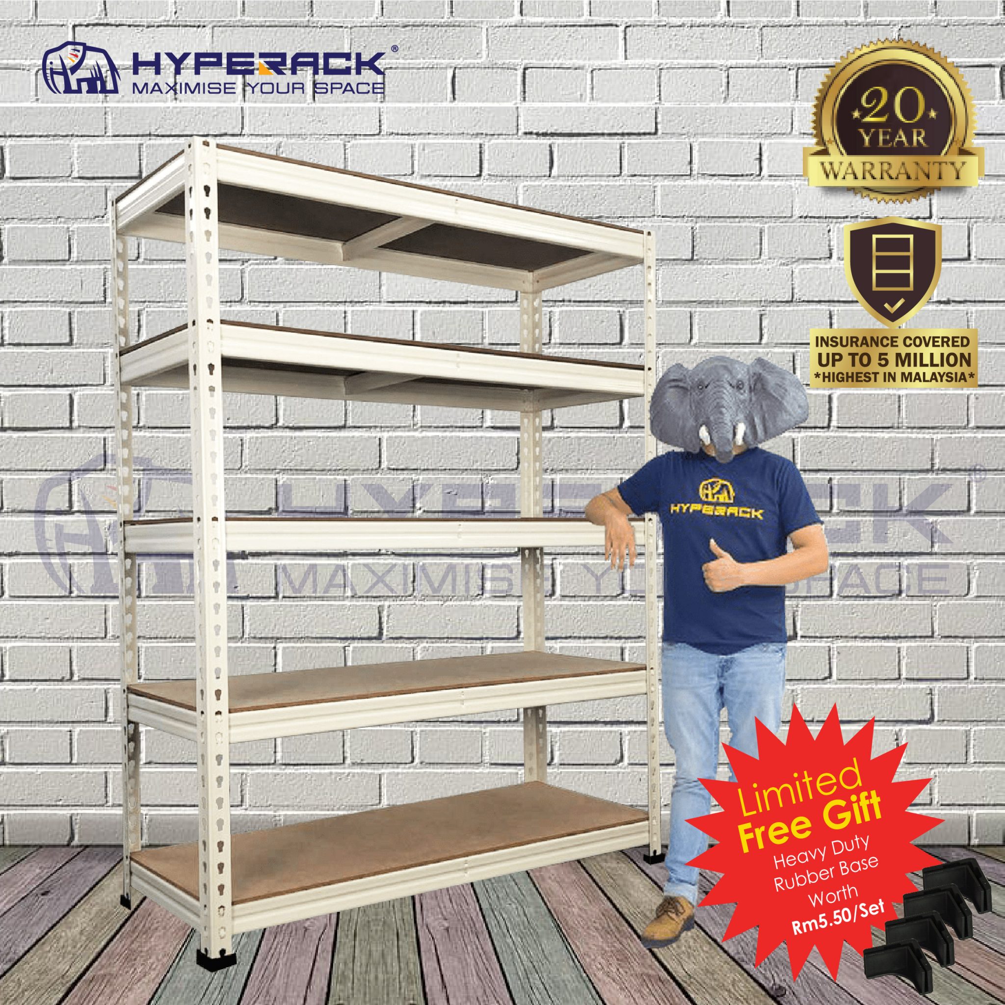 Boltless Rack 216cm Heights x 5 Levels Hyperack Malaysia’s