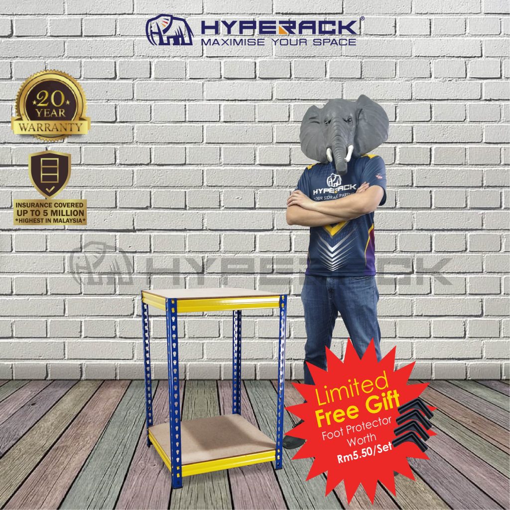 HYPERACK ™️ Rak Besi Slotted Angle Bar Upright 10 kaki Boltless Rack ...