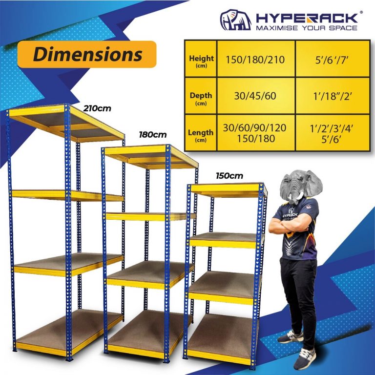 Boltless Rack 244cm Heights x 4 Levels Hyperack Malaysia’s