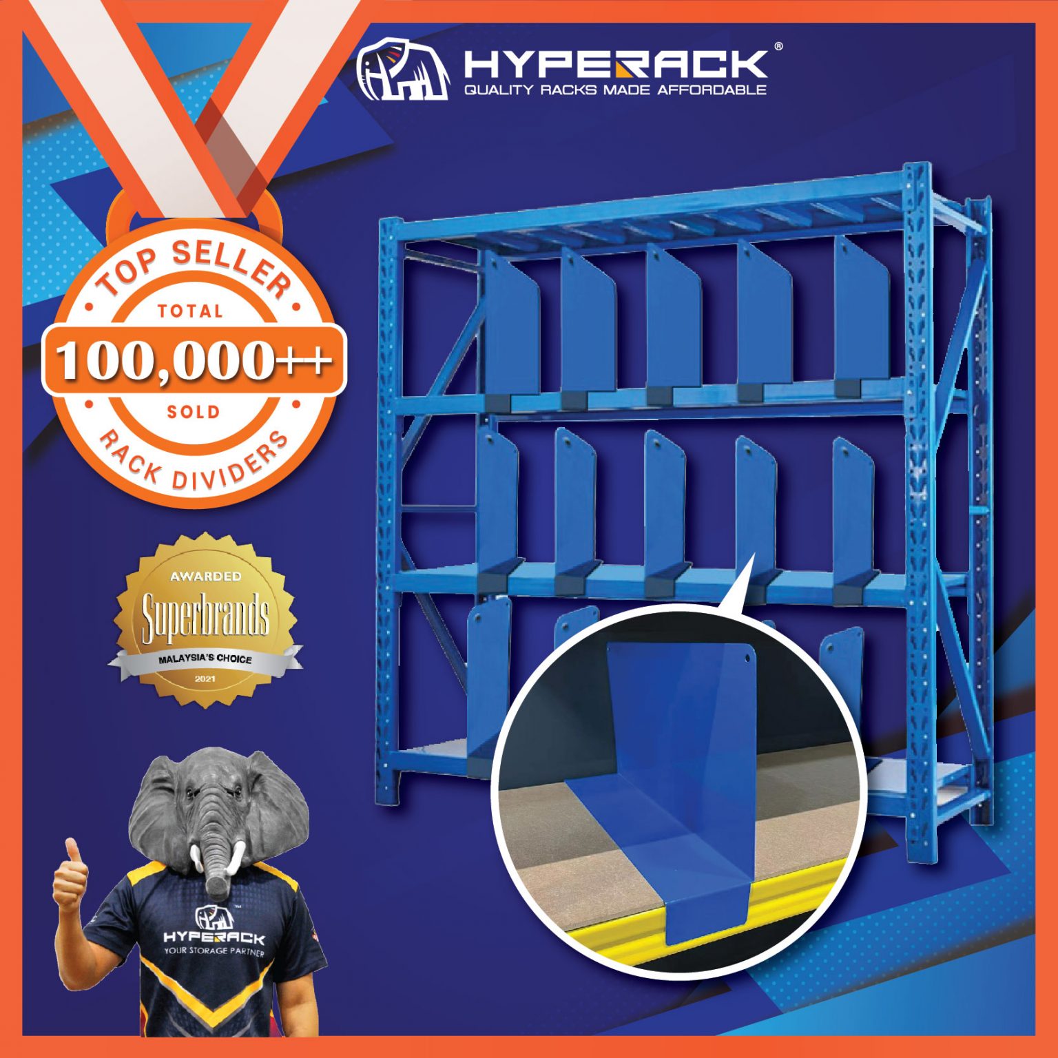 HYPERACK ™️ Rack Shelves Divider Boltless Rack Divider Storage Rack